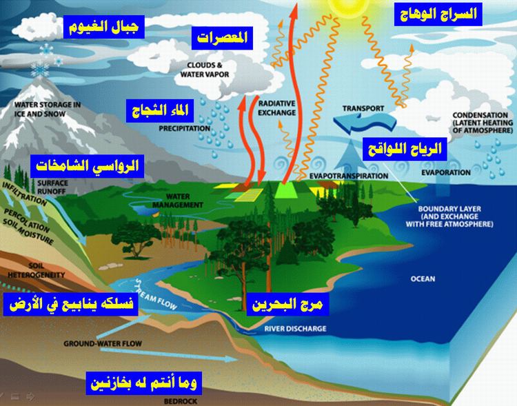 فقرة عن دورة الماء في الطبيعة بالفرنسية , قطعة باللغة الفرنسية عن وجود الماء وتكوينه في الحياة