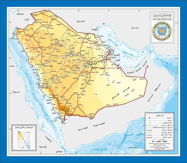 خريطة المملكة العربية السعودية , صورة من خريطة لجميع المدن في السعودية